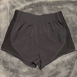 Fashion Nova Black Mesh-Trim Athletic Shorts